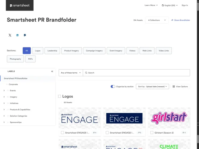 Smartsheet press & asset kit: Smartsheet PR Brandfolder Official Digital Assets