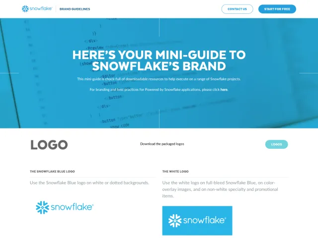 Snowflake guidelines: Brand Guidelines