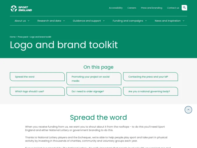 Sport England press & asset kit: Logo and brand toolkit