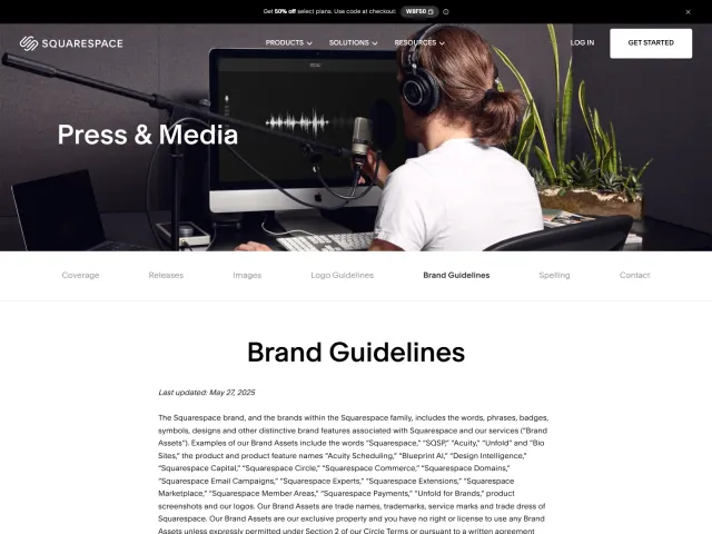 Squarespace guidelines: Brand Guidelines