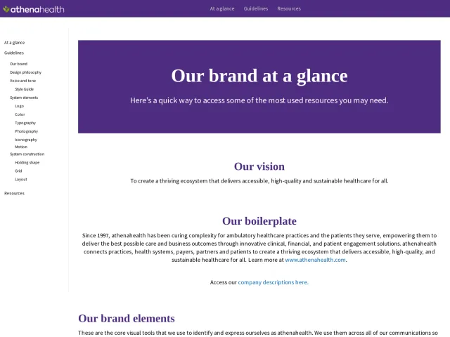 athenahealth guidelines: At a glance