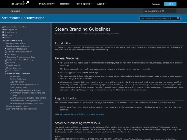 Steam guidelines: Steam Branding Guidelines (Steamworks Documentation)
