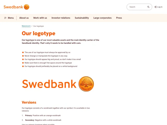 Swedbank press & asset kit: Swedbank's logotype