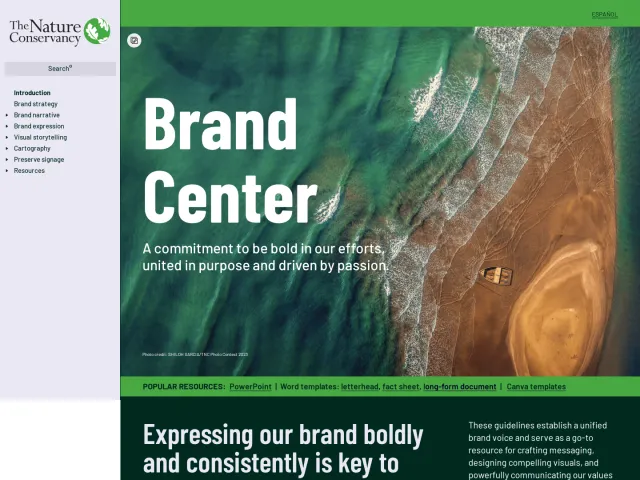 The Nature Conservancy guidelines: TNC Brand Center