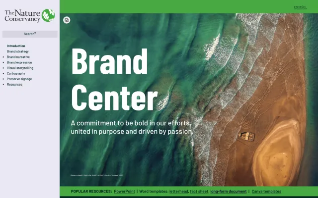The Nature Conservancy guidelines: TNC Brand Center