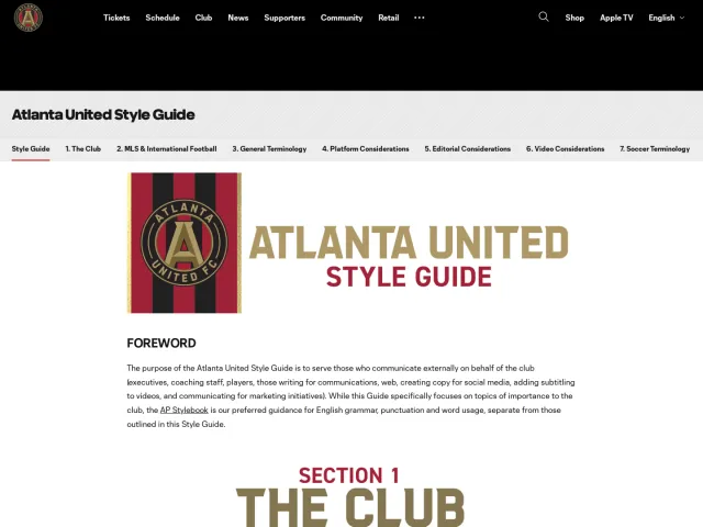 Atlanta United FC guidelines: Club