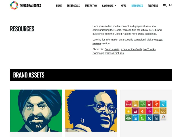 The Global Goals press & asset kit: Main page