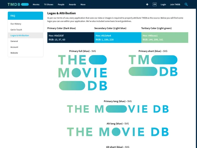 TMDB press & asset kit: Logos & Attribution