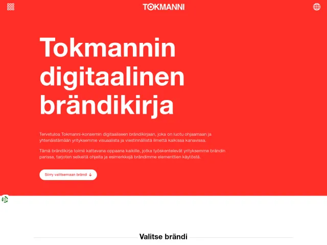 Tokmanni guidelines: Aloitussivu