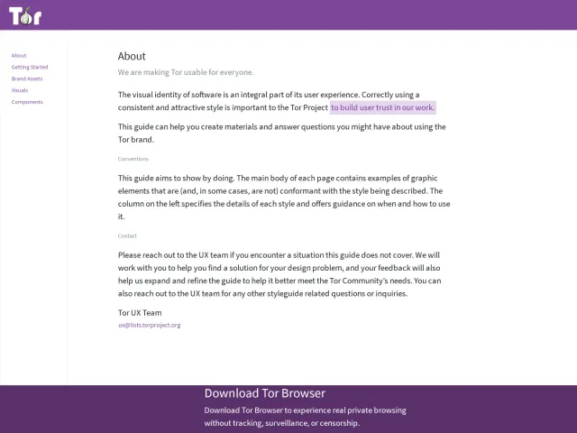 Tor Project guidelines: Tor Styleguide