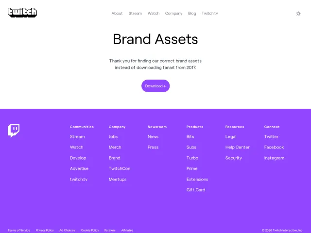 Twitch press & asset kit: Brand Assets