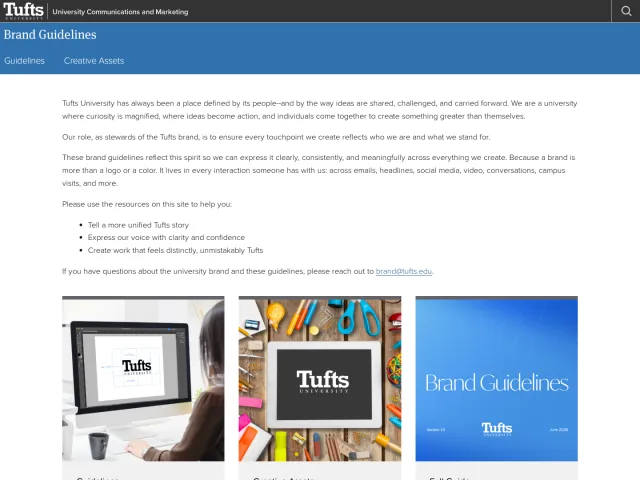 Tufts University guidelines: Homepage