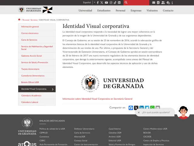 Universidad de Granada guidelines: Identidad Visual corporativa