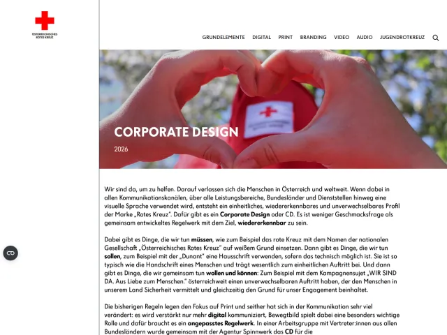 Austrian Red Cross guidelines: Startseite: ÖRK Styleguide