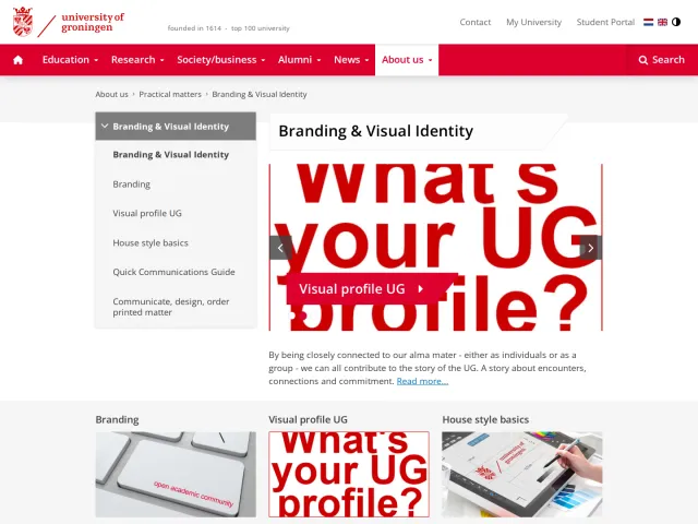 University of Groningen guidelines: Branding & Visual Identity