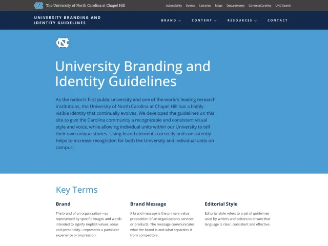 University of North Carolina at Chapel Hill guidelines: University Branding and Identity Guidelines