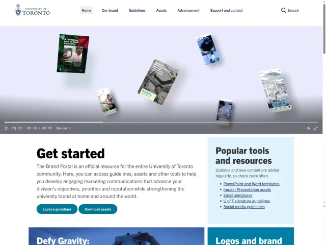 University of Toronto brand portal: Home