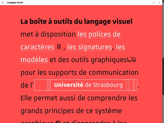 Université de Strasbourg guidelines: Accueil
