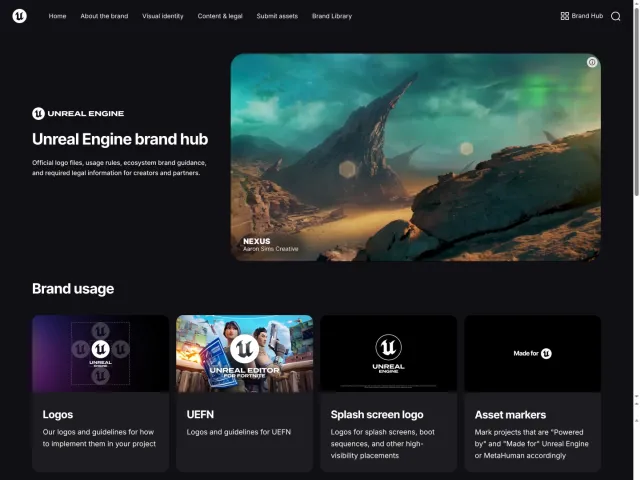 Unreal Engine brand portal: Home