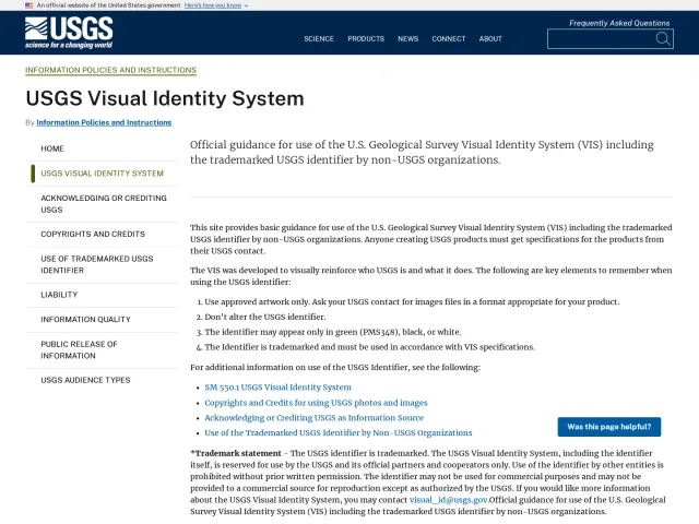 USGS guidelines: USGS Visual Identity System