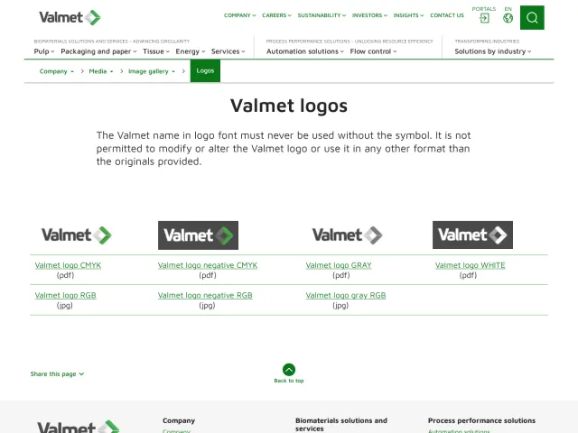 Valmet press & asset kit: Valmet logos