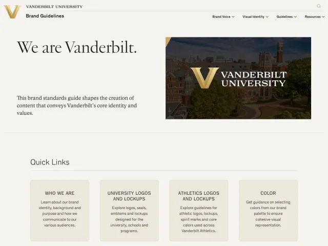 Vanderbilt University guidelines: Vanderbilt Brand Style Guide