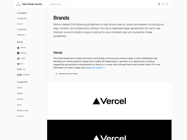 Vercel guidelines: Brands