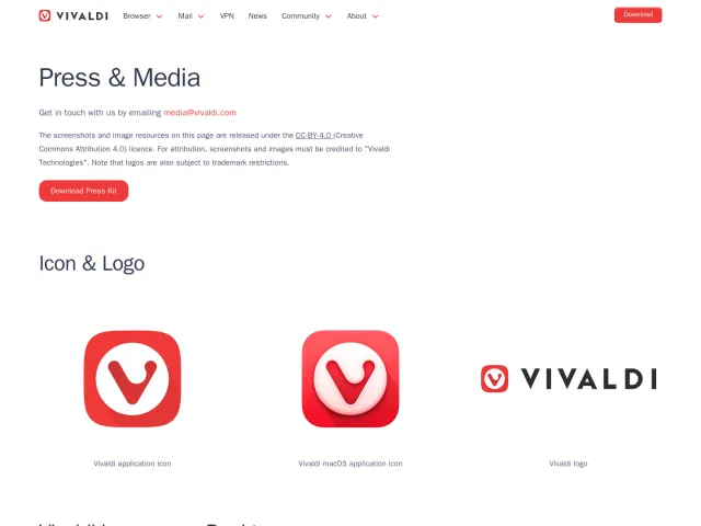 Vivaldi press & asset kit: Press