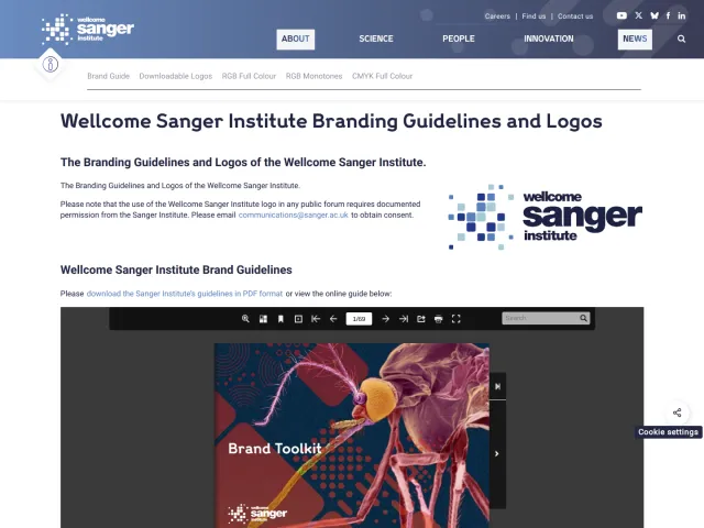 Wellcome Sanger Institute press & asset kit: Wellcome Sanger Institute Branding Guidelines and Logos