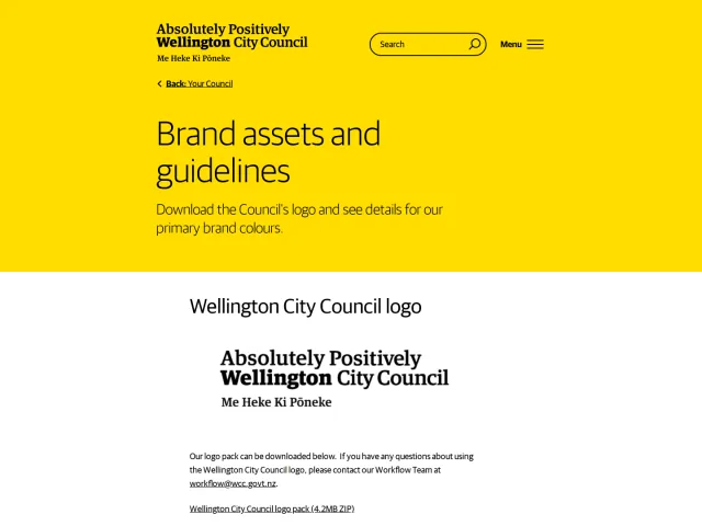 Wellington City Council press & asset kit: Brand assets and guidelines