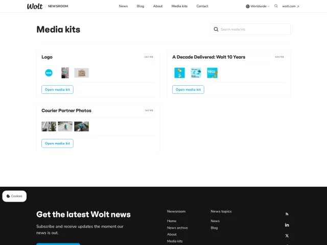 Wolt press & asset kit: Media kits