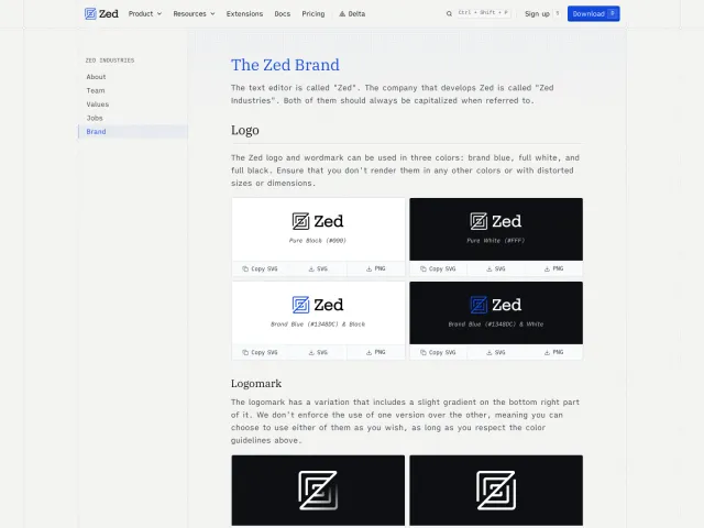Zed guidelines: Zed Brand