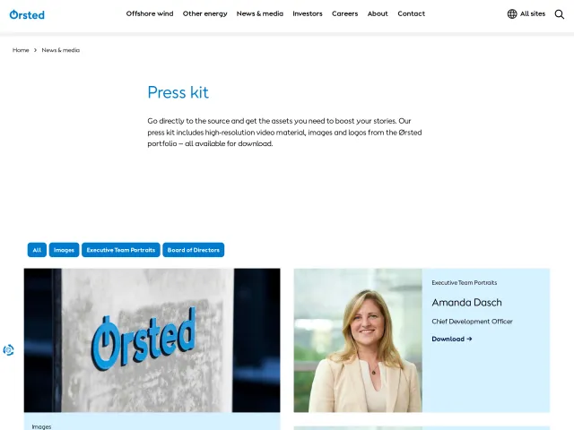 Ørsted press & asset kit: Press kit