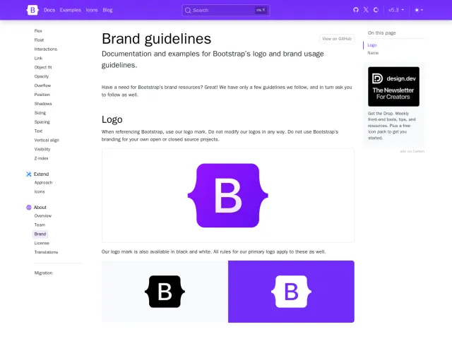 Bootstrap guidelines: Brand guidelines · Bootstrap v5.3